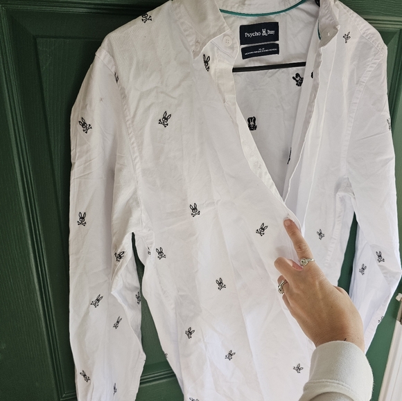 Psycho Bunny Seneca Oxford All Over Embroidered Long Sleeve Shirt - Picture 9 of 15